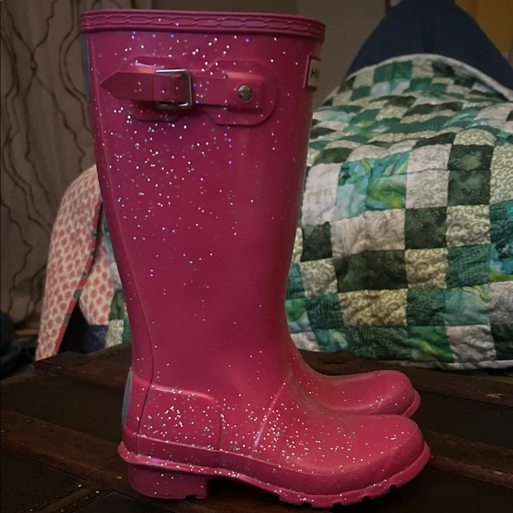 Hunter Sparkling Pink Tall Boots